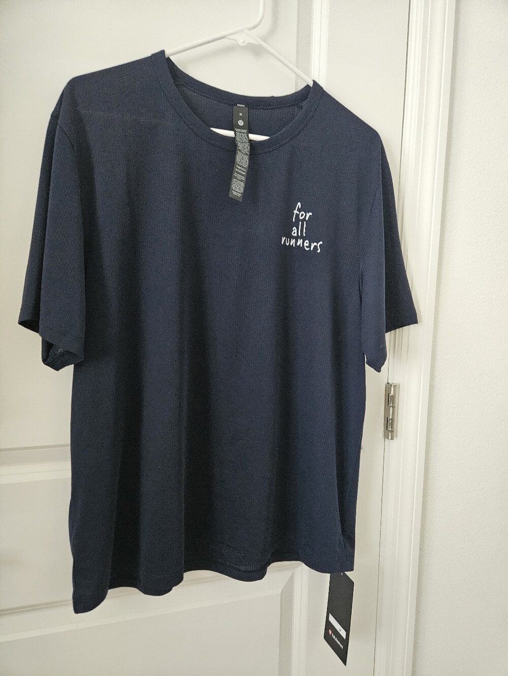 NWT Lululemon Mens Medium Mile Maker Mesh Short-Sleeve For All Runners Navy